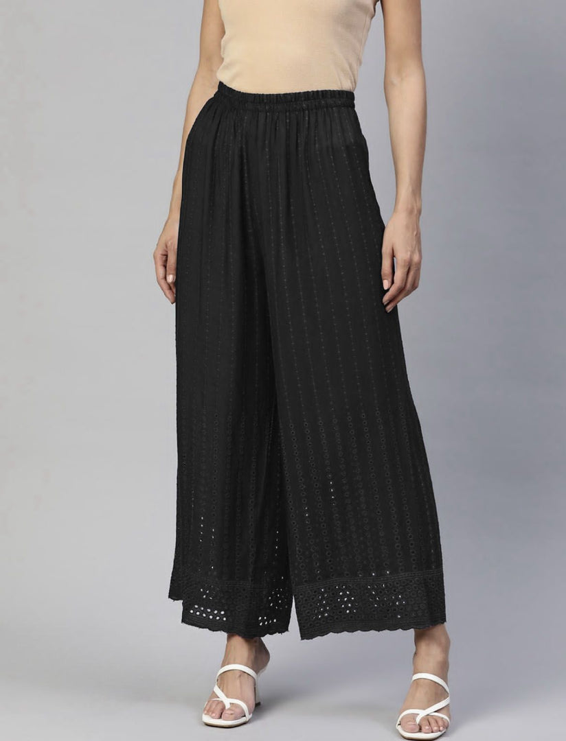 Chikankari Work Rayon Palazzo for Women