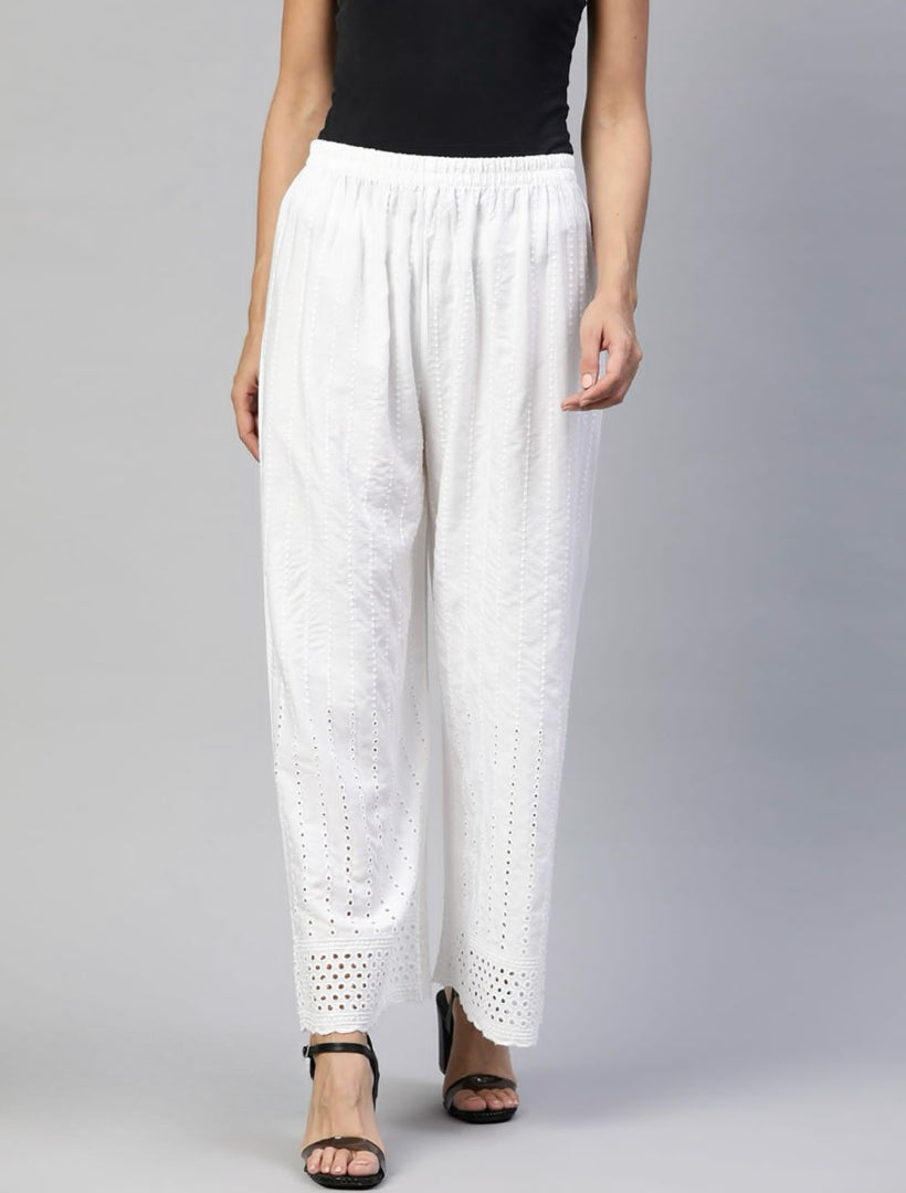 Chikankari Work Rayon Palazzo for Women