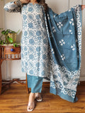 Hand Block Printed Cotton Suit Set with Dupatta