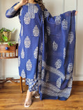 Hand Block Printed Cotton Suit Set with Dupatta