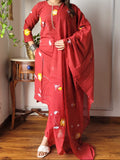 Hand Block Printed Cotton Suit Set with Dupatta