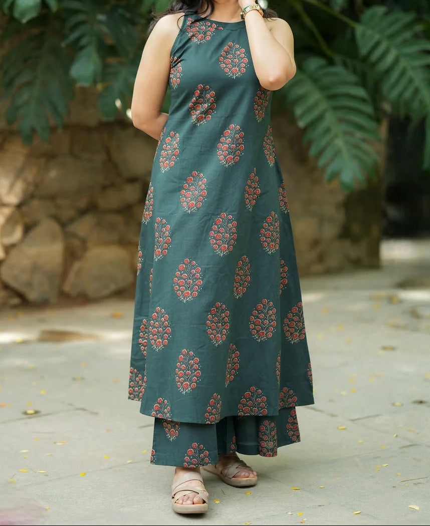 Designer Pure Cotton A-Line Co-ord Set