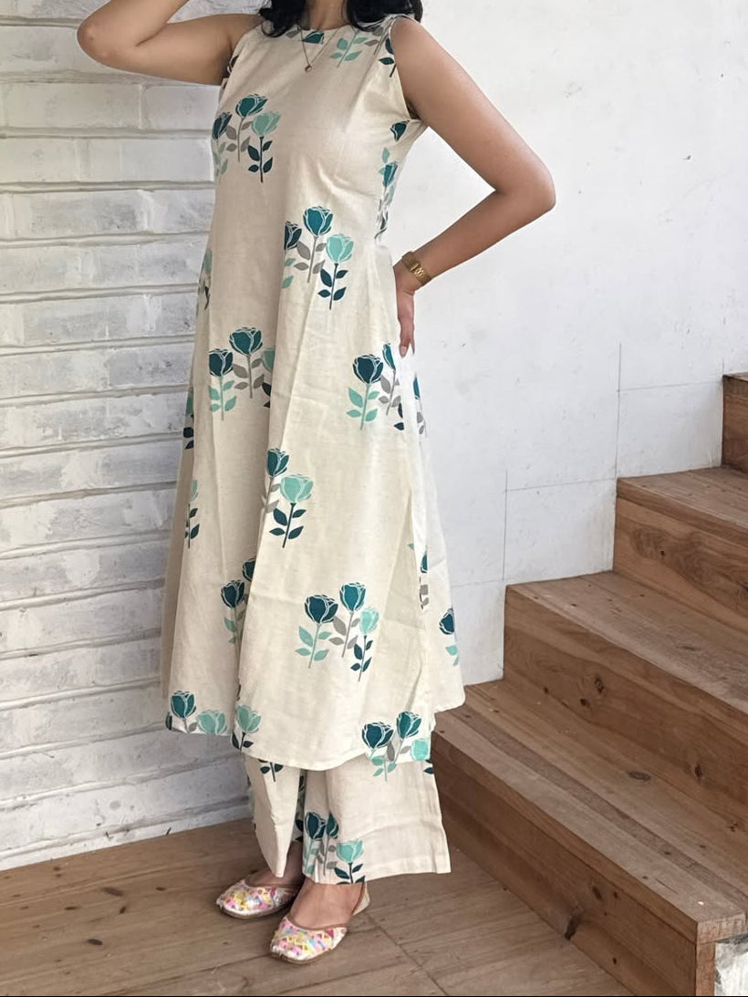 Designer Pure Cotton A-Line Co-ord Set