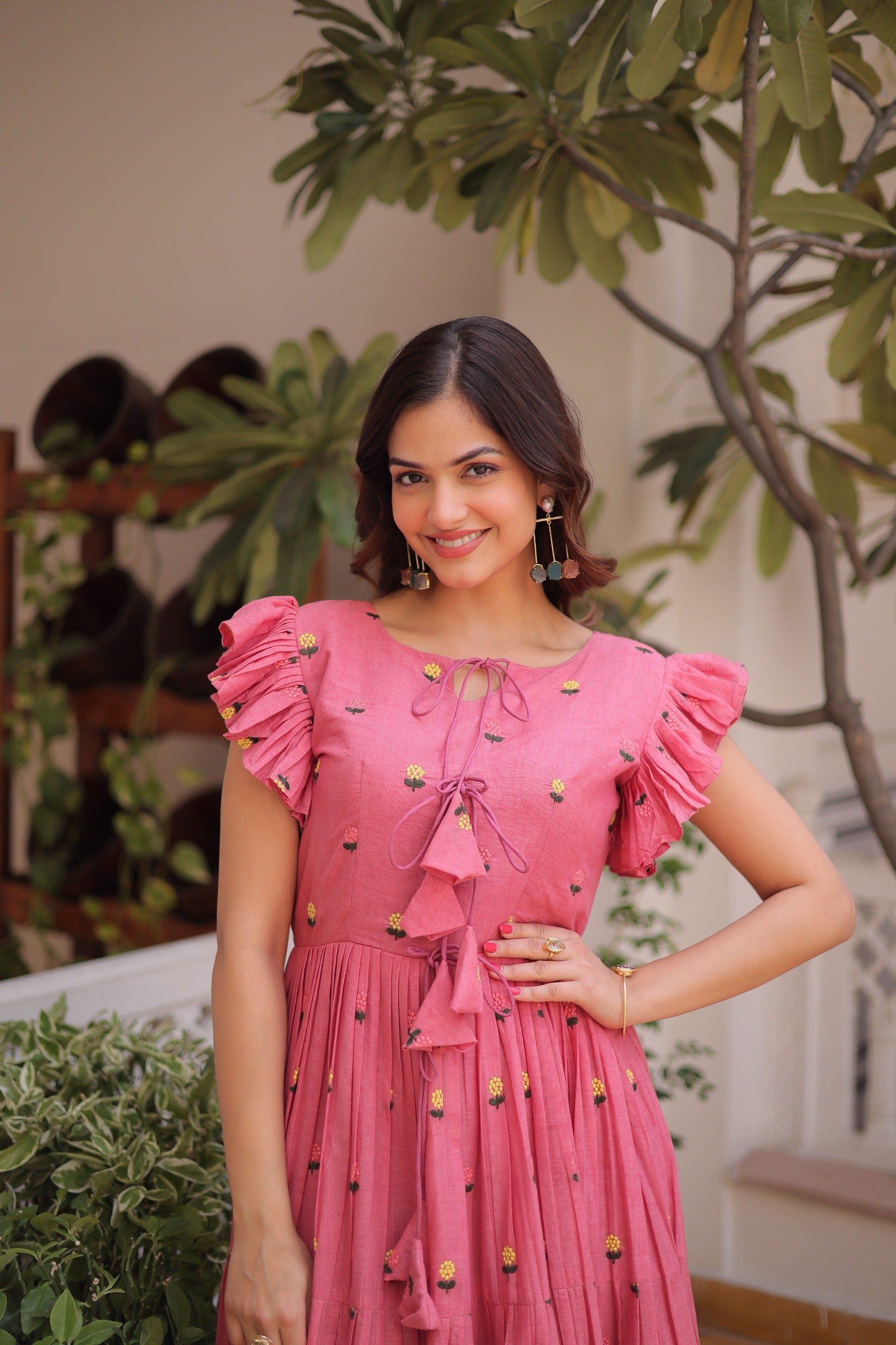 Cotton Breeze: Embroidered Designer Ethnic Dress