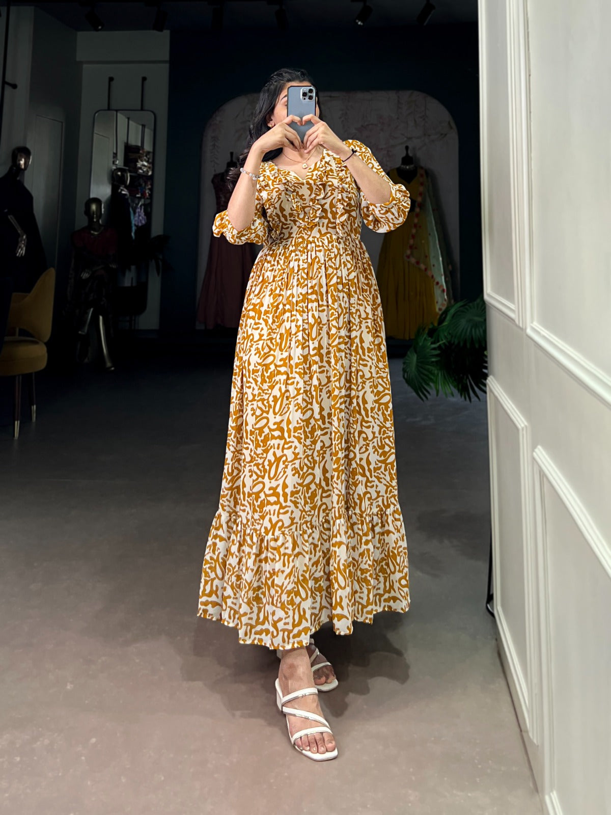 Ethnic Georgette Printed Frock for Women | Summer Wear