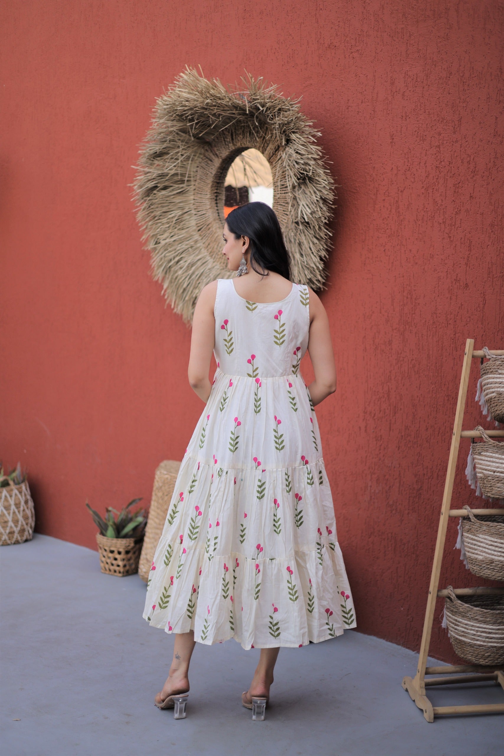 Sleeveless Printed Cotton Designer Kurti