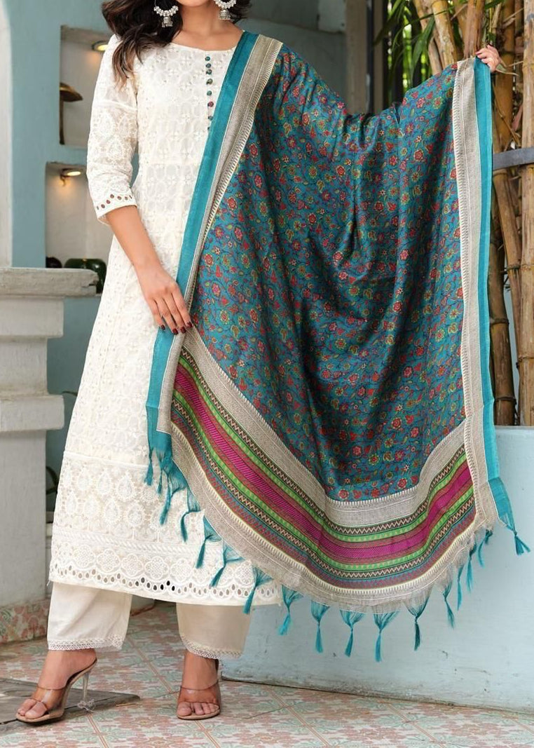 Classic Chikankari Cotton Anarkali Set