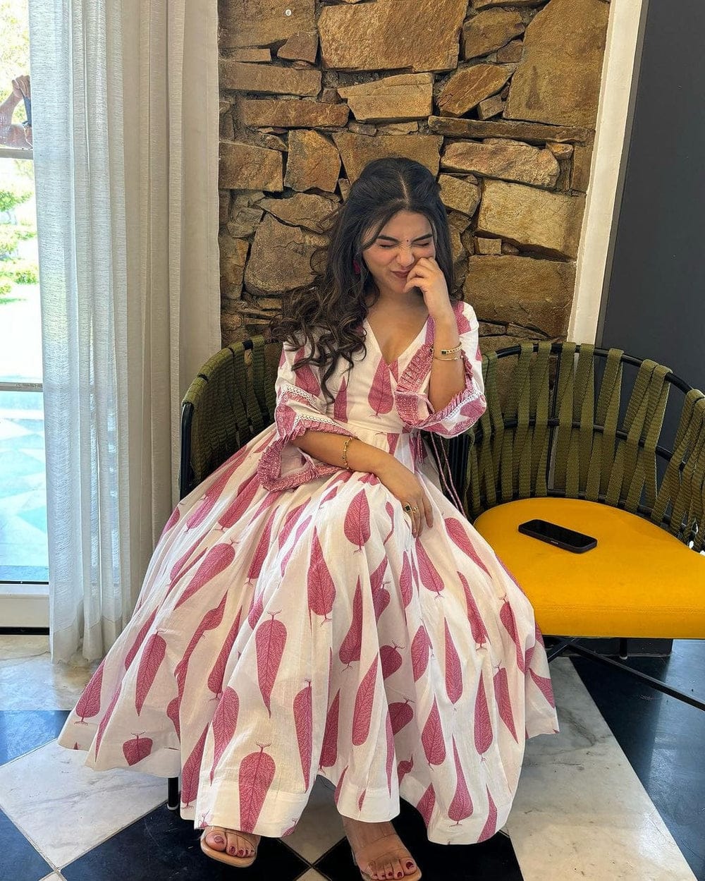 Printed Full Kali Cotton Gown