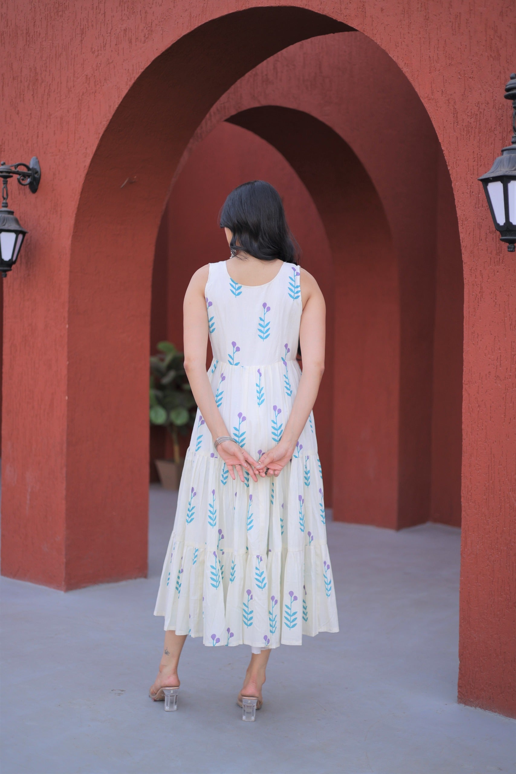 Sleeveless Printed Cotton Designer Kurti